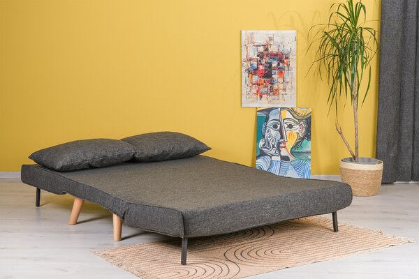 Sedačka futon Fillie (Tmavá šedá). Akce -23%