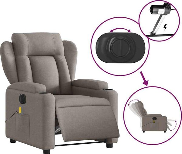 VidaXL Elektrické masážní polohovací křeslo textil [3204471] Barva: vínová červená