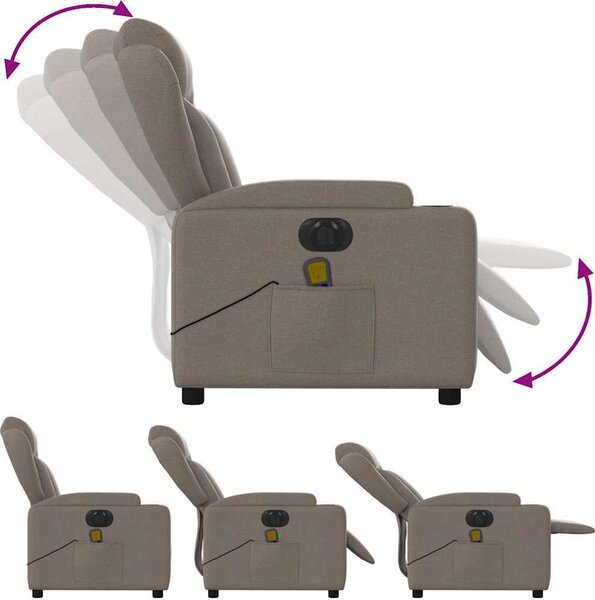 VidaXL Elektrické masážní polohovací křeslo textil [3204471] Barva: vínová červená