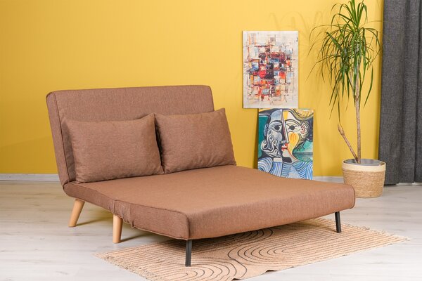 Sedačka futon Fillie (Hnědá). Akce -23%