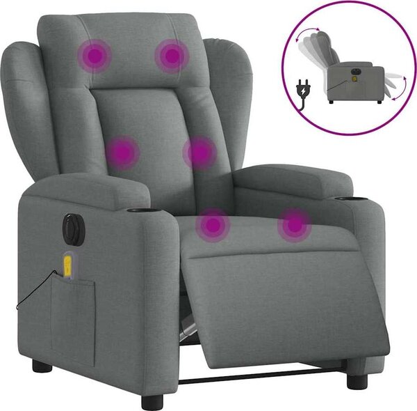 VidaXL Elektrické masážní polohovací křeslo textil [3204471] Barva: vínová červená