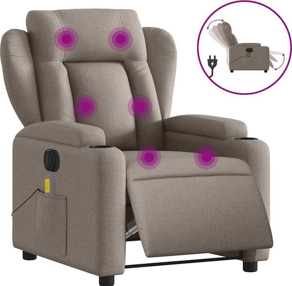 VidaXL Elektrické masážní polohovací křeslo textil [3204471] Barva: vínová červená