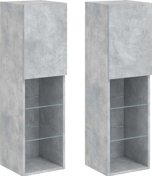 VidaXL TV skříňky s LED osvětlením 2 ks 30,5 x 30 x 102 cm [837022] Barva: šedá sonoma