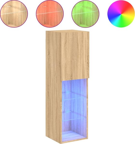 VidaXL TV skříňky s LED osvětlením 2 ks 30,5 x 30 x 102 cm [837022] Barva: šedá sonoma