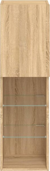 VidaXL TV skříňky s LED osvětlením 2 ks 30,5 x 30 x 102 cm [837022] Barva: Betonová šedá