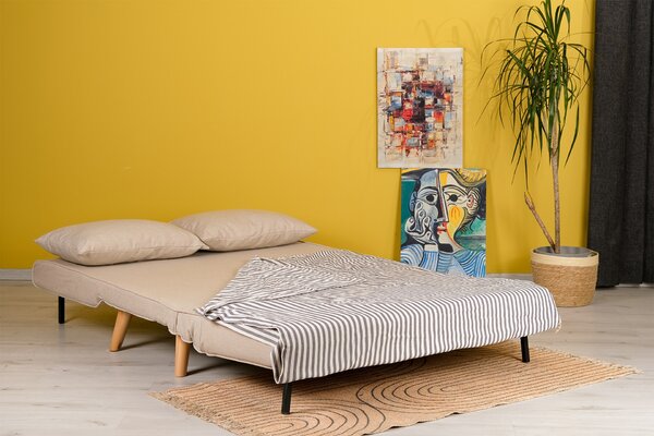 Sedačka futon Fillie (Krémová). Akce -23%