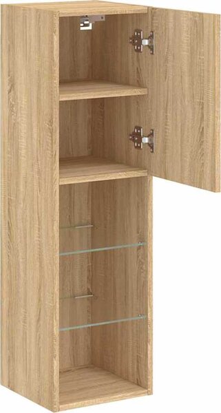 VidaXL TV skříňky s LED osvětlením 2 ks 30,5 x 30 x 102 cm [837022] Barva: šedá sonoma