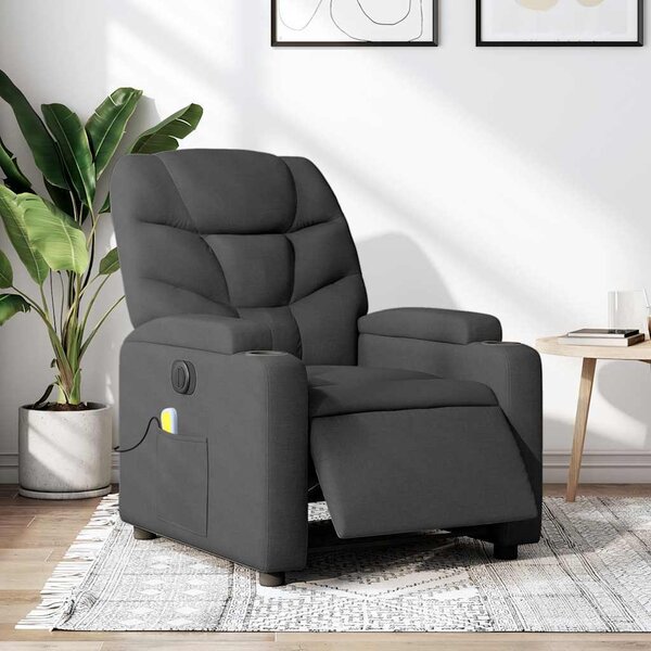 VidaXL Elektrické masážní polohovací křeslo textil [3204589] Barva: Tmavě šedá