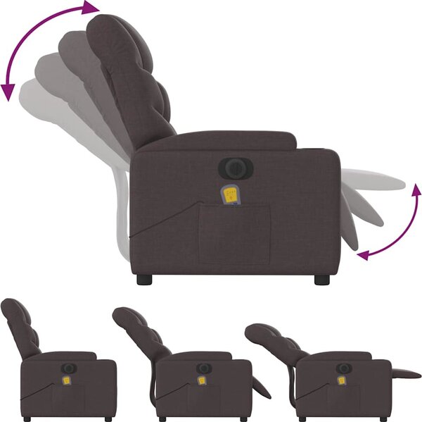 VidaXL Elektrické masážní polohovací křeslo textil [3204589] Barva: Tmavě šedá