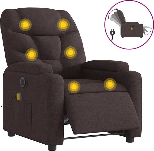 VidaXL Elektrické masážní polohovací křeslo textil [3204589] Barva: Tmavě šedá
