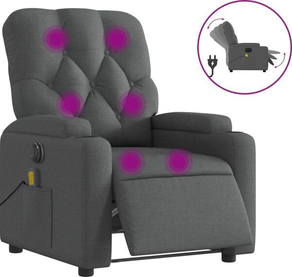 VidaXL Elektrické masážní polohovací křeslo textil [3204699] Barva: světle šedá
