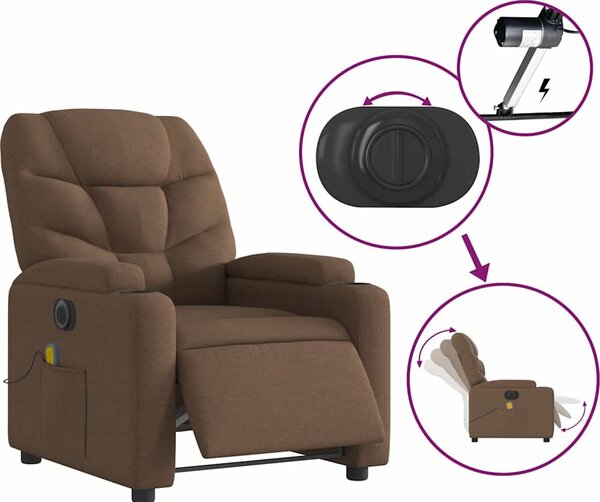 VidaXL Elektrické masážní polohovací křeslo textil [3204589] Barva: Tmavě šedá