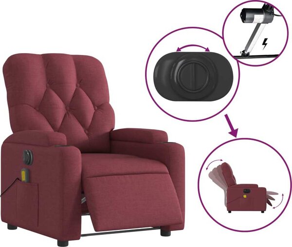 VidaXL Elektrické masážní polohovací křeslo textil [3204699] Barva: světle šedá