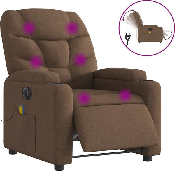 VidaXL Elektrické masážní polohovací křeslo textil [3204589] Barva: Tmavě šedá
