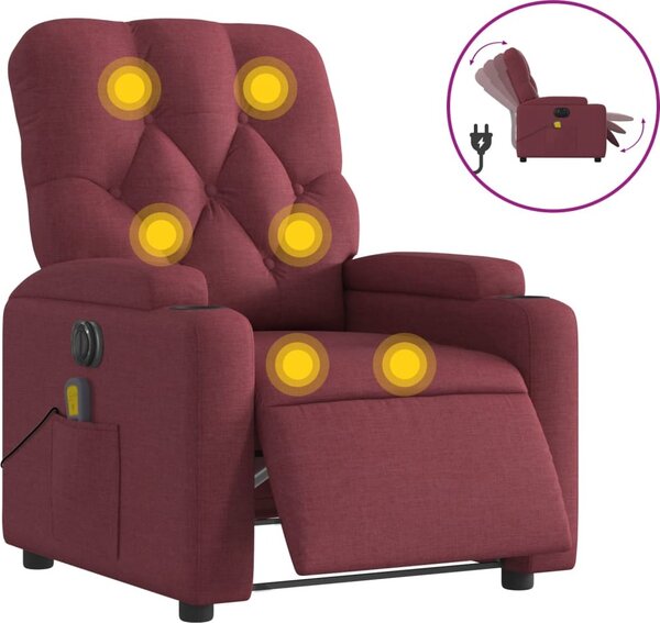 VidaXL Elektrické masážní polohovací křeslo textil [3204699] Barva: světle šedá