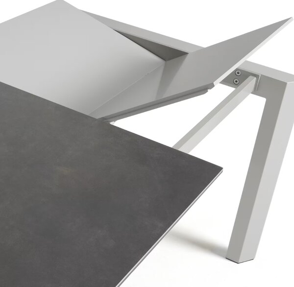 Antracitově šedý keramický rozkládací jídelní stůl Kave Home Axis IV. 120/180 x 80 cm
