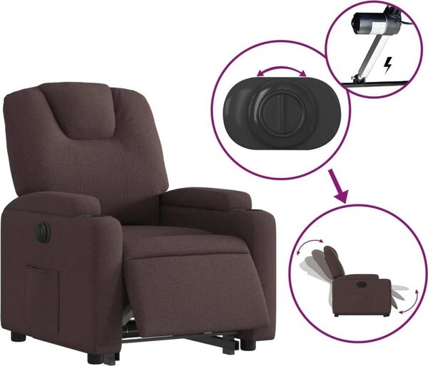 VidaXL Elektrické zvedací polohovací křeslo textil [3204392] Barva: taupe