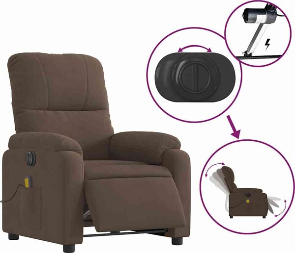 VidaXL Elektrické masážní polohovací křeslo látka z mikrovlákna [3204923] Barva: Tmavě šedá