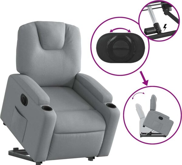 VidaXL Elektrické zvedací polohovací křeslo textil [3204392] Barva: taupe