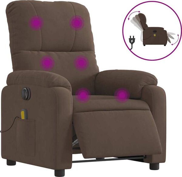 VidaXL Elektrické masážní polohovací křeslo látka z mikrovlákna [3204923] Barva: Tmavě šedá