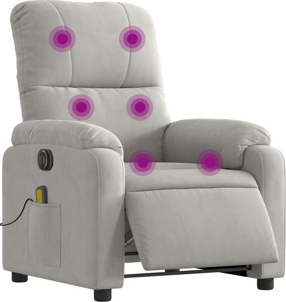 VidaXL Elektrické masážní polohovací křeslo látka z mikrovlákna [3204923] Barva: Tmavě šedá