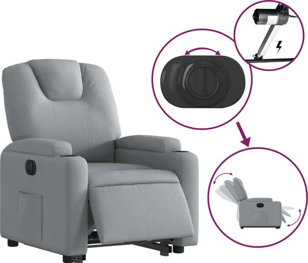 VidaXL Elektrické zvedací polohovací křeslo textil [3204392] Barva: taupe