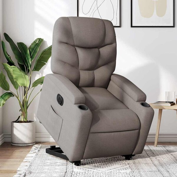 VidaXL Elektrické zvedací polohovací křeslo textil [3204620] Barva: taupe