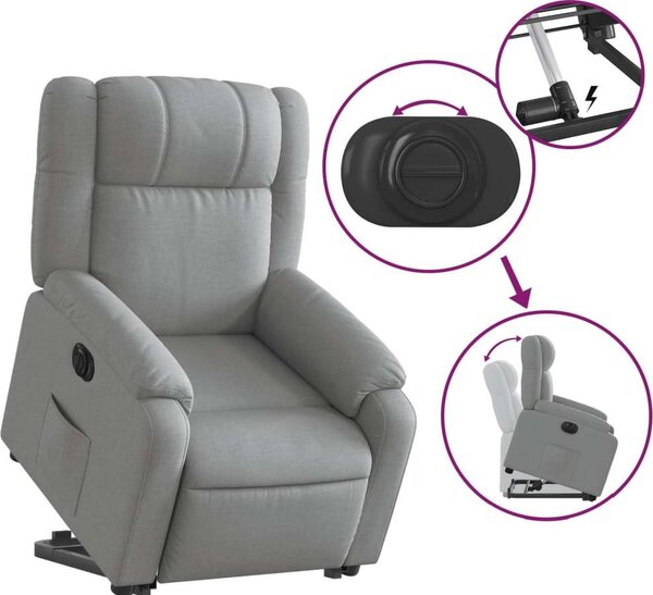 VidaXL Elektrické zvedací polohovací křeslo textil [3205226] Barva: taupe