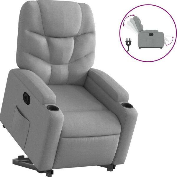 VidaXL Elektrické zvedací polohovací křeslo textil [3204620] Barva: taupe