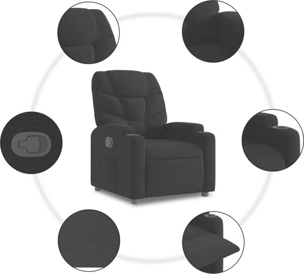 VidaXL Zvedací polohovací křeslo textil [3204598] Barva: Tmavě šedá