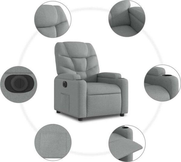 VidaXL Elektrické zvedací polohovací křeslo textil [3204620] Barva: taupe