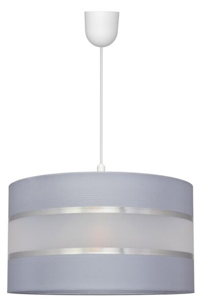 Lustr na lanku HELEN 1xE27/15W/230V pr. 35 cm šedá/stříbrná