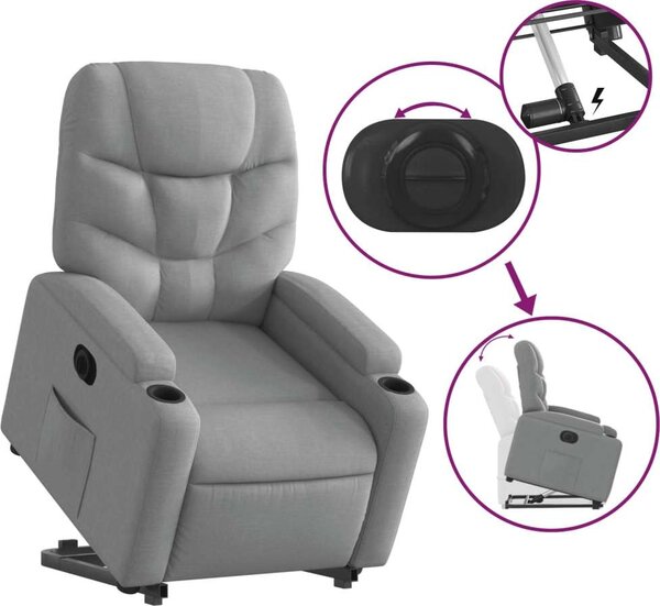 VidaXL Elektrické zvedací polohovací křeslo textil [3204620] Barva: taupe