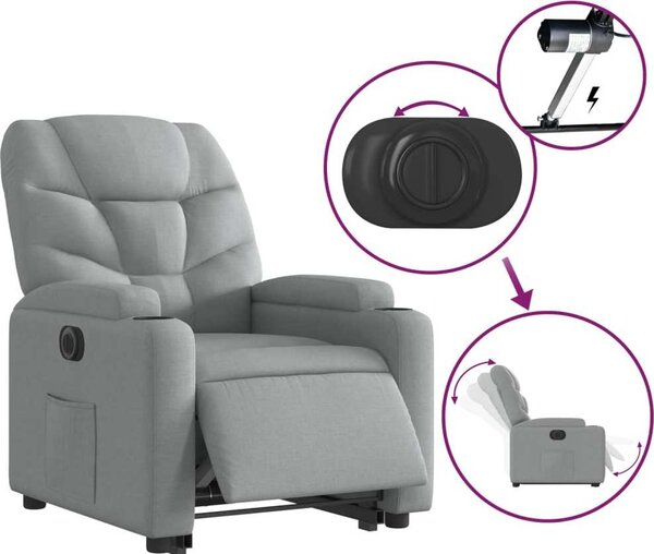 VidaXL Elektrické zvedací polohovací křeslo textil [3204620] Barva: taupe