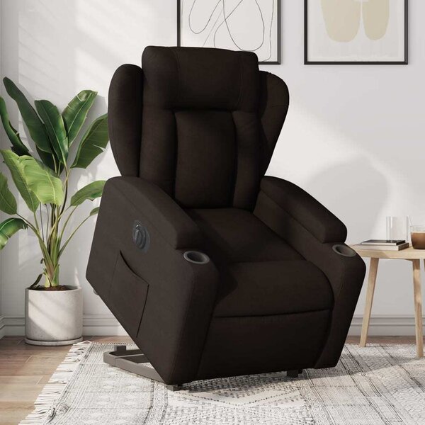 VidaXL Elektrické zvedací polohovací křeslo textil [3204511] Barva: Tmavě zelená
