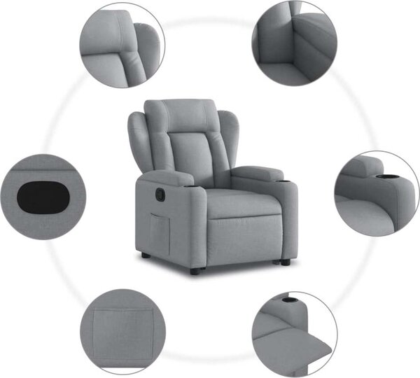 VidaXL Zvedací polohovací křeslo textil [3204482] Barva: tmavě hnědá
