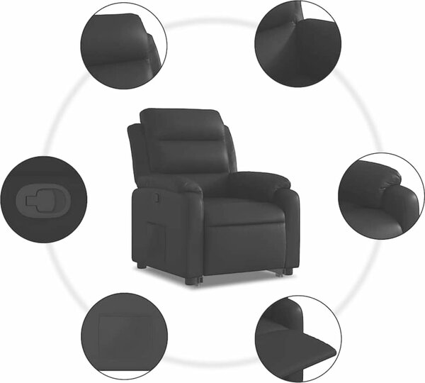 VidaXL Zvedací polohovací křeslo umělá kůže [3205042] Barva: Šedá