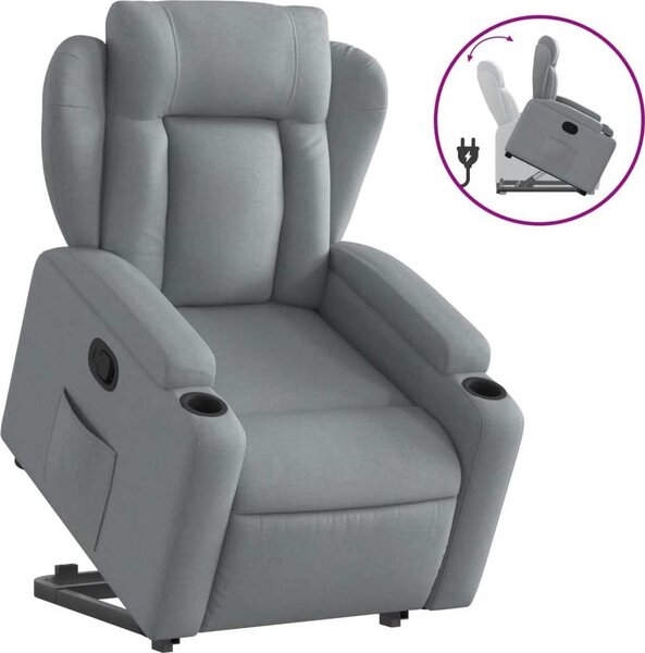VidaXL Zvedací polohovací křeslo textil [3204482] Barva: tmavě hnědá