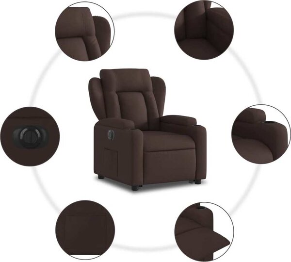 VidaXL Elektrické zvedací polohovací křeslo textil [3204511] Barva: Tmavě zelená