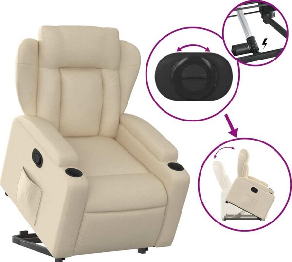 VidaXL Zvedací polohovací křeslo textil [3204482] Barva: tmavě hnědá