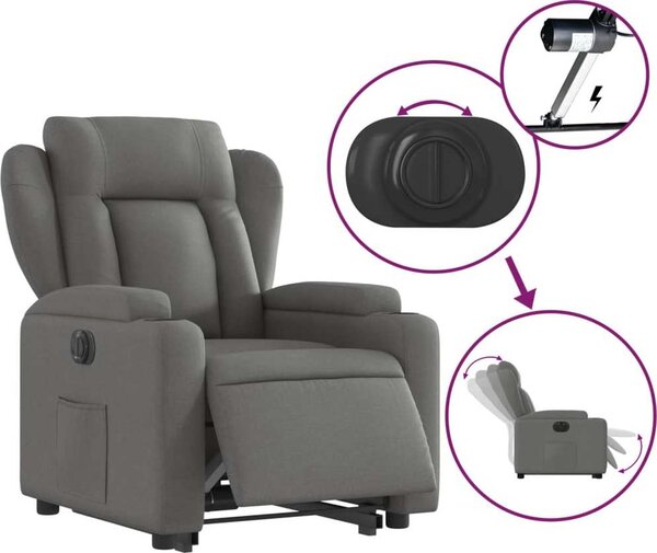 VidaXL Elektrické zvedací polohovací křeslo textil [3204511] Barva: Tmavě zelená