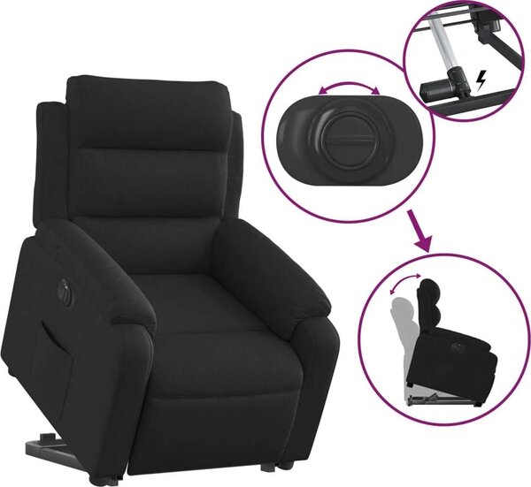 VidaXL Elektrické zvedací polohovací křeslo textil [3205012] Barva: Tmavě šedá