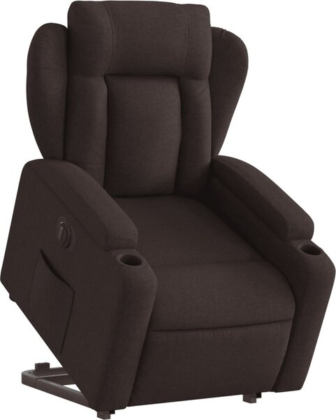 VidaXL Elektrické zvedací polohovací křeslo textil [3204511] Barva: Tmavě zelená
