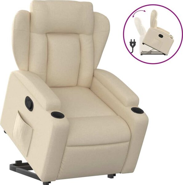 VidaXL Zvedací polohovací křeslo textil [3204482] Barva: tmavě hnědá