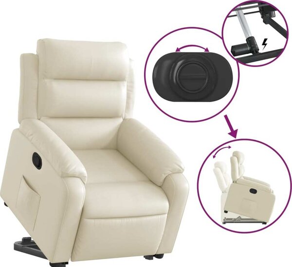 VidaXL Zvedací polohovací křeslo umělá kůže [3205042] Barva: Šedá