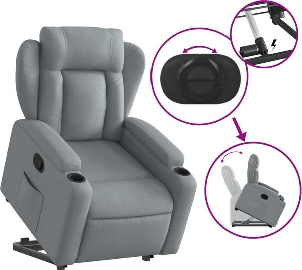 VidaXL Zvedací polohovací křeslo textil [3204482] Barva: tmavě hnědá