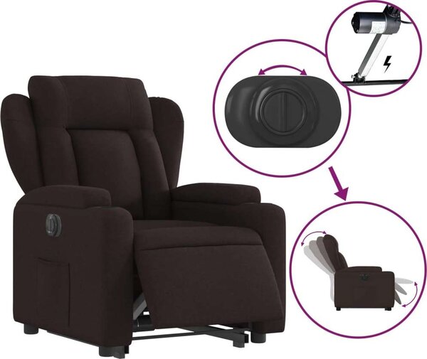 VidaXL Elektrické zvedací polohovací křeslo textil [3204511] Barva: Tmavě zelená