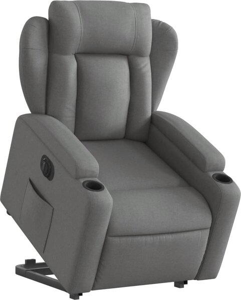 VidaXL Elektrické zvedací polohovací křeslo textil [3204511] Barva: Tmavě zelená