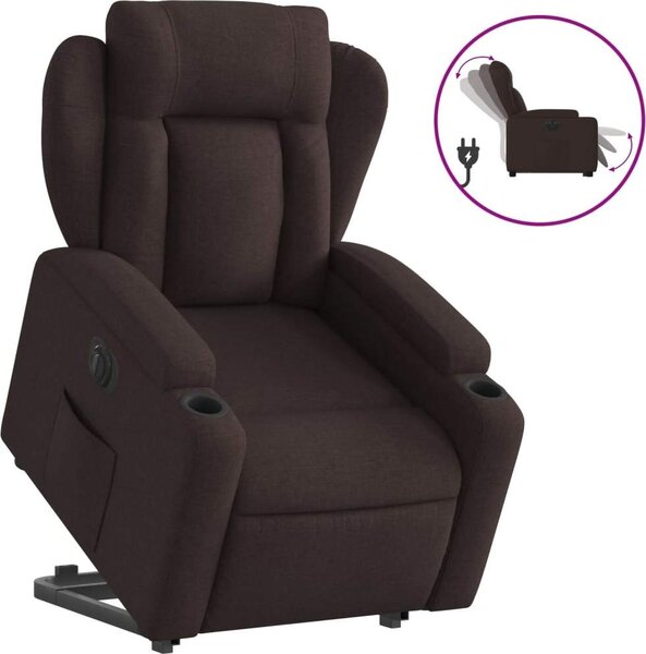 VidaXL Elektrické zvedací polohovací křeslo textil [3204511] Barva: Tmavě zelená