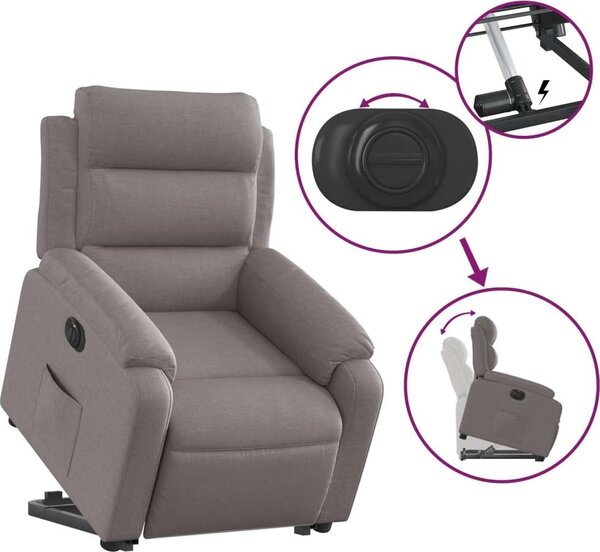 VidaXL Elektrické zvedací polohovací křeslo textil [3205012] Barva: Tmavě šedá
